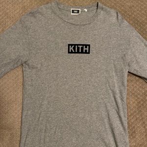Kith Classic Logo Long Sleeve T-Shirt Heather Grey